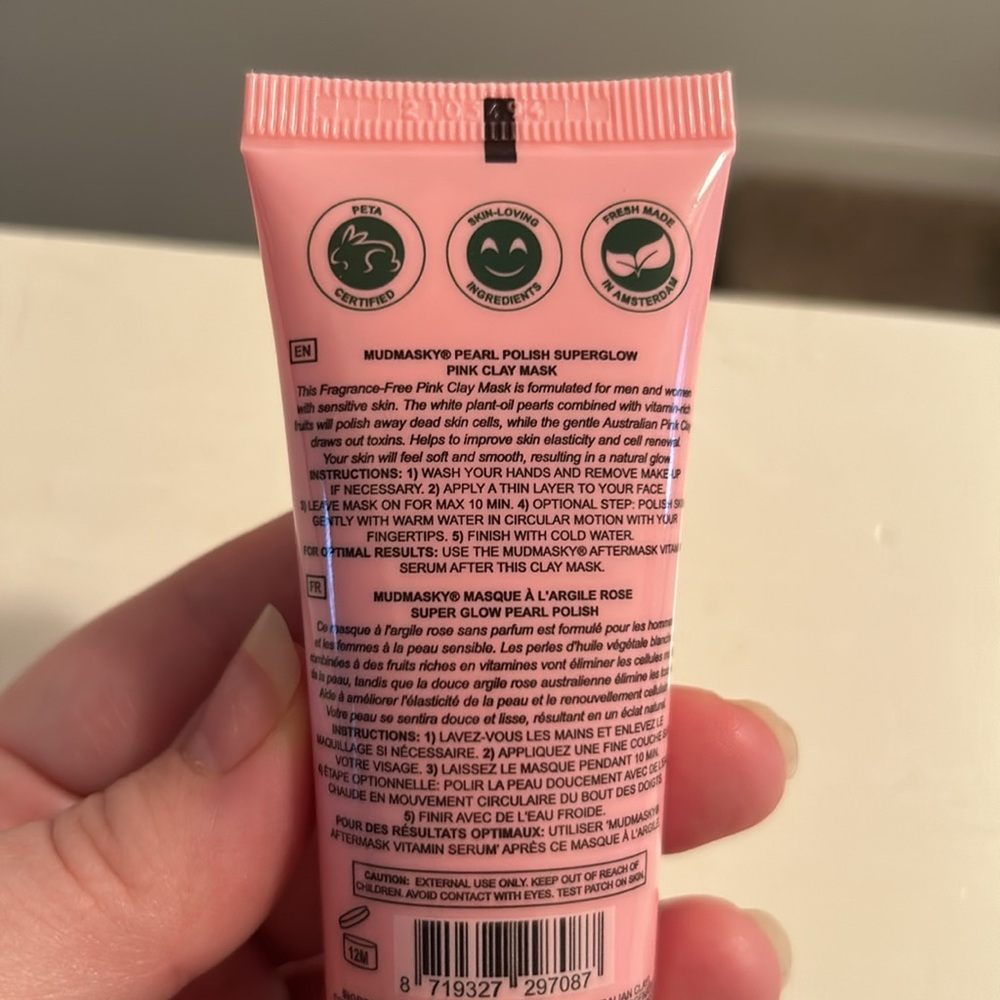 Mudmasky Pearl Polish Superglow Pink Clay Mask - Picture 4 of 5